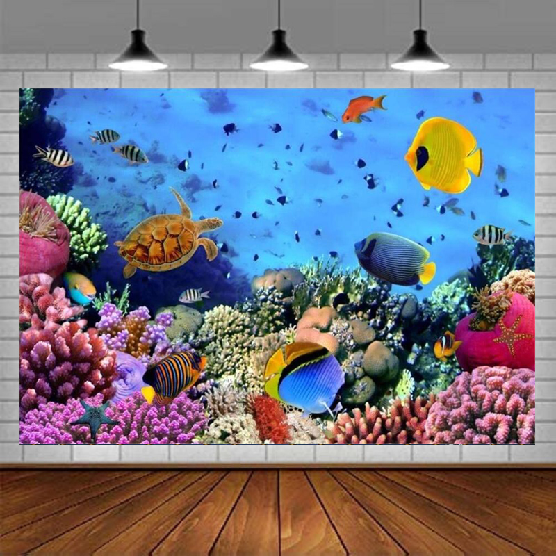Aquarium Marine World - Fondo Fotográfico del Mundo Submarino, Escena